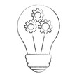 bulb idea creativity with gears inside teamwork vector illustration sketch