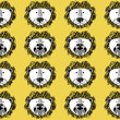 Roar Lion and cute lion pattern - funny vector character drawing seamless pattern. Lettering poster or t-shirt textile graphic design. / Cute lion character illustration. wallpaper, wrapping paper.