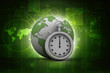 © deepagopi2011 - 3d illustration stopwatch with globe