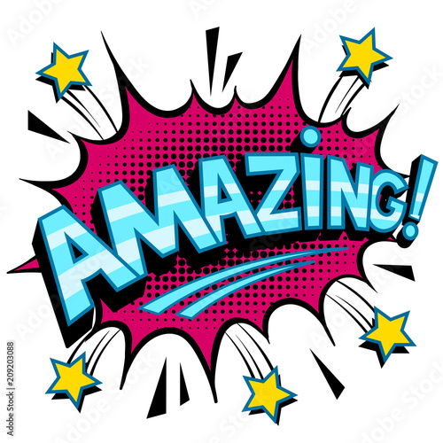 Obraz na plátně Amazing word comic book pop art vector