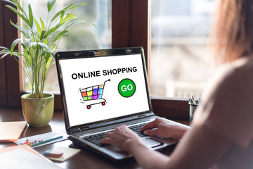 Sticker - Online shopping concept on a laptop screen