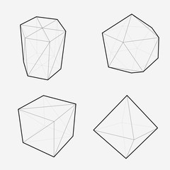 Wall Mural - collection of simple vector 3d geometric shapes various forms isolated on white background.