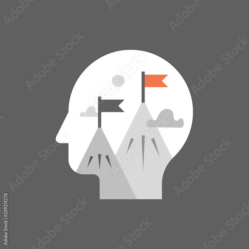 Fotografía Self growth mindset, aspiration concept, work motivation, career opportunity, po