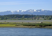 Nature Landscape At The Courtenay Estuary During Low Tide, Vancouver Island British Columbia Canada