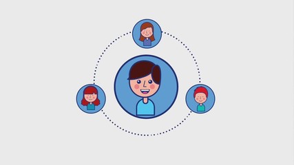 man profile talking people social media animation hd
