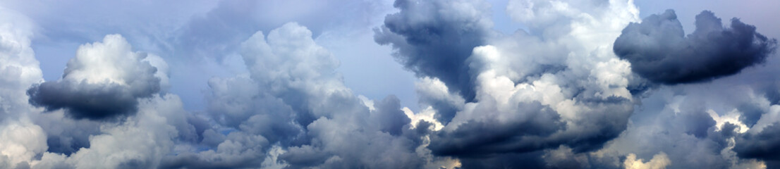 gray rainy sky with big clouds.