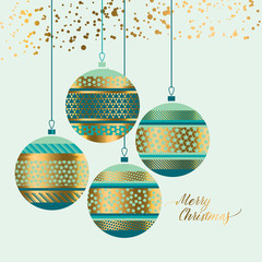 Wall Mural - Xmas pattern baubles design element