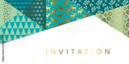 Geometric xmas patchwork pattern for header