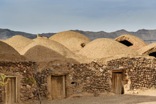 Traditional Iranian Adobe Village In Isfahan Province. Iran