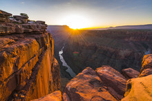 Scenic View Of Toroweap Overlook At Sunrise  In North Rim, Grand Canyon National Park,Arizona,usa.