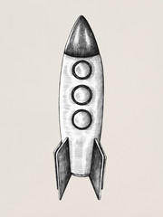 Sticker - Hand-drawn rocket illustration