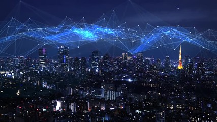 Poster - Smart city and communication network concept.