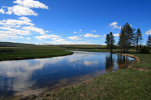 Gibbon River Flowing Through Gibbon Meadows In Yellowstone National Park In Wyoming United States