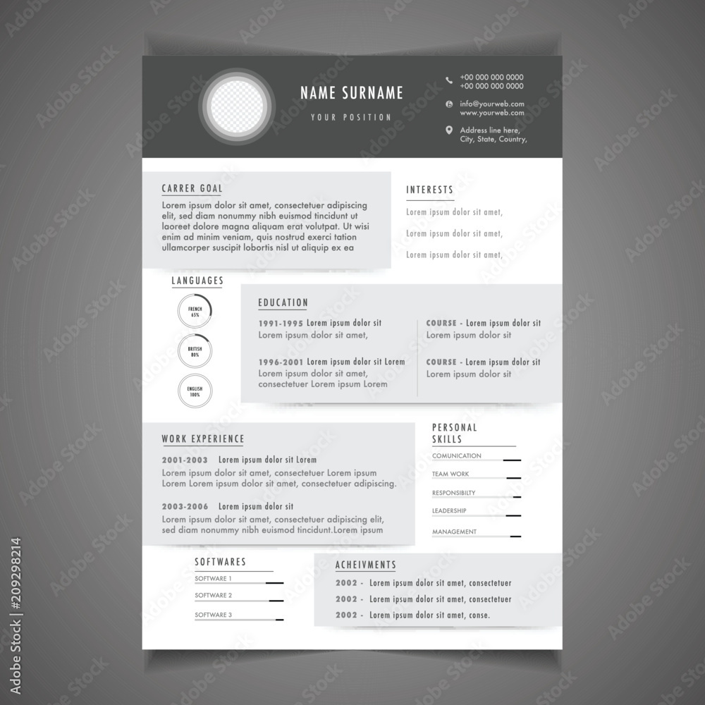 Professional CV resume template design and letterhead / cover letter ...