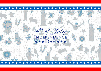 Wall Mural - Fourth of July background for Happy Independence Day of America