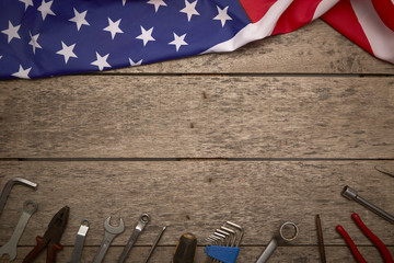 happy independence day wooden background