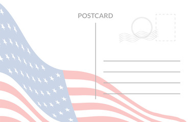 Wall Mural - Postal card with american flag