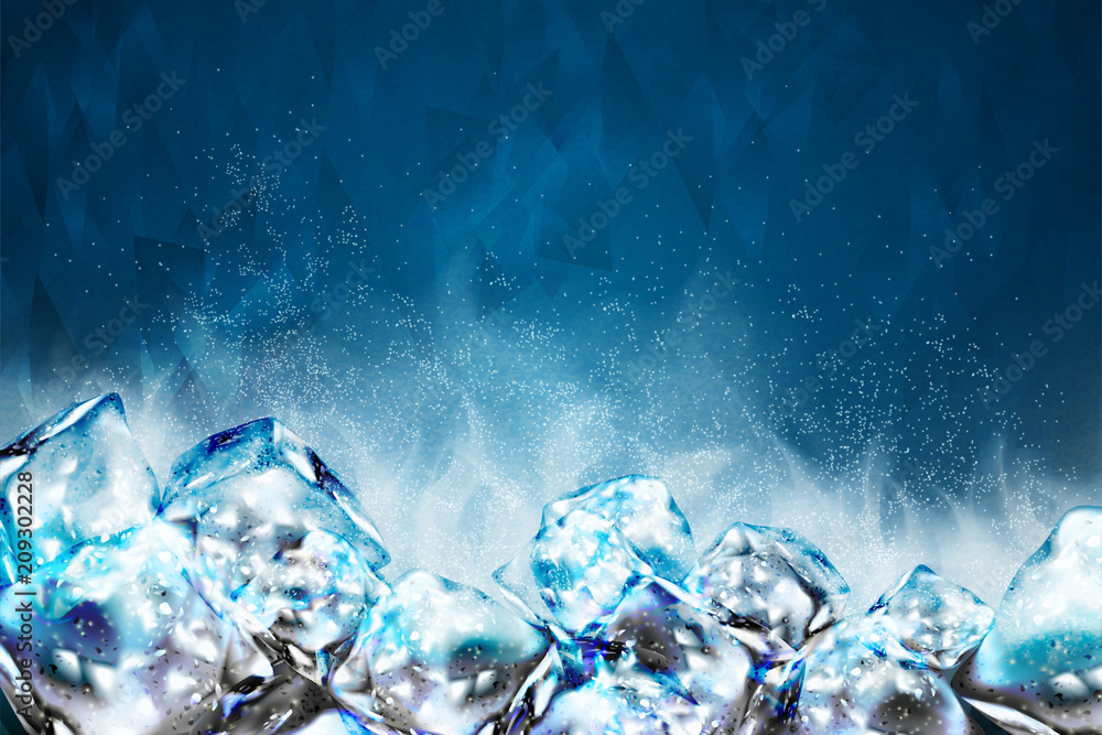 Frosty ice cubes background Stock Vector | Adobe Stock