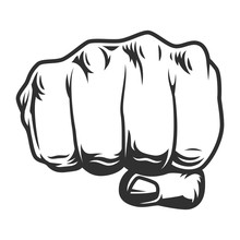 Vintage Human Fist Punch Concept