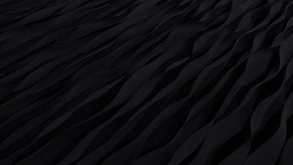abstract black wave background. dark organic smooth line.