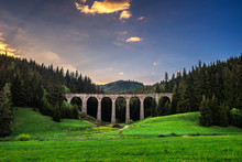 Historic Railway Viaduct Near Telgart In Slovakia