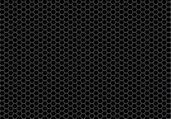 Abstract black hexagon mesh background vector illustration.