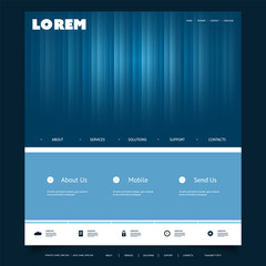 Wall Mural - website design template for your business with colorful striped pattern