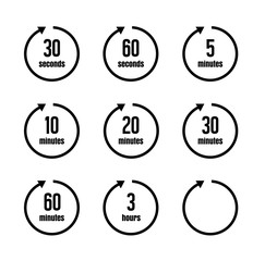 Canvas Print - Clock , timer (time passage) icon set