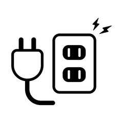 Wall Mural - outlet plug and socket icon