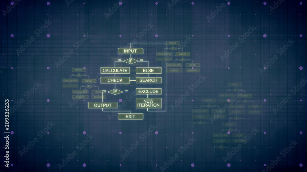 Holographic algorithms backdrop with graphs Stock Illustration | Adobe ...