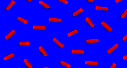 Wall Mural - blue textured background with red 3d geometric pattern.