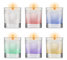 Wall Mural - Set of light candles. Vector illustration.