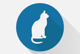 Fototapeta Dinusie - icono azul de un gato.