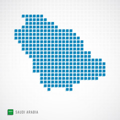 Wall Mural - Saudi Arabia map and flag icon