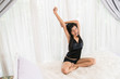 © pigprox - Woman doing stretching after just wake up