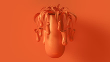 Orange Pitcher Plant With Orange Plant Pot 3d Illustration