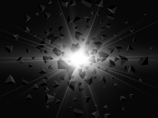 Wall Mural - black and white big explosion. abstract vector illustration.