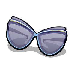 Modern womens fashionable sunglasses isolated on white background. Vector cartoon close-up illustration.