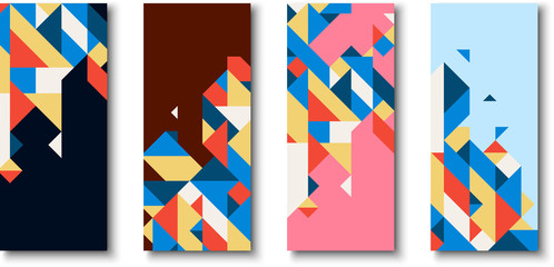 Wall Mural - Backgrounds with abstract colorful geometric pattern.