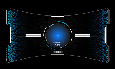 Aufkleber - HUD Hi Tech Futuristic White Elements Security Code Protection User Screen Interface Concept Vector. Abstract Binary Digital Number Infographic Communication Design Concept Monitor Illustration.