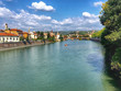scenic view of Adige river in Veneto,Verona,Italy