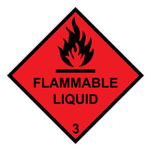 Flammable Liquid Diamond With Flames Symbol