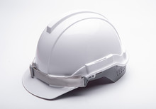 White Safety Helmet Construction On White Background.