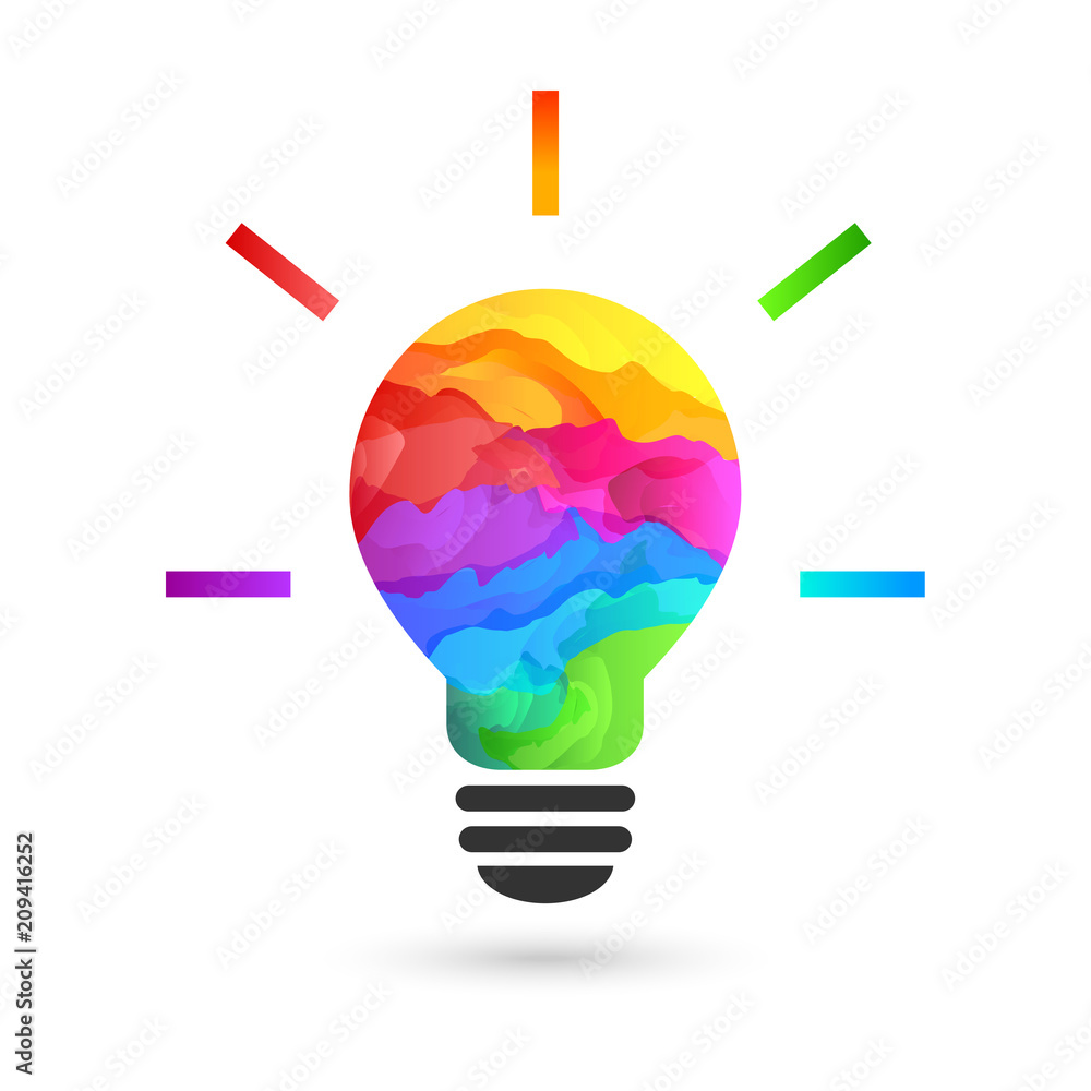 Abstract and colorful lightbulb 素材庫向量圖| Adobe Stock, image size:1000x1000