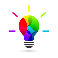 Wall Mural - lightbulb made of abstract colors as creative idea concept