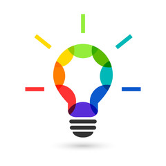 Wall Mural - abstract lightbulb design with overlaying and blending colors