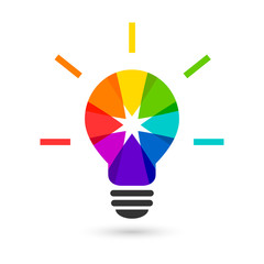 Wall Mural - light bulb and color wheel design