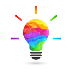 Wall Mural - abstract and colorful lightbulb