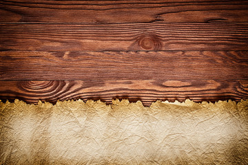 Wall Mural - old blank parchment treasure map on wooden table
