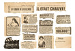 Newspaper pieces vintage advertising French magazine pages